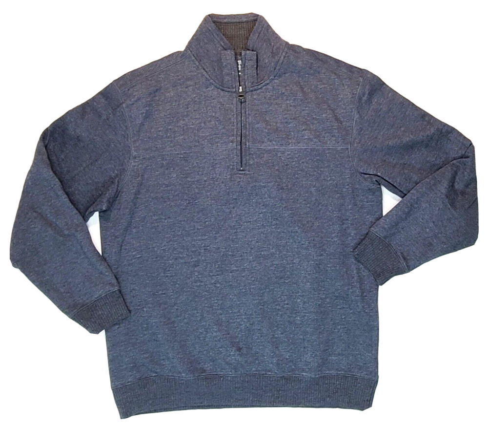 NORTHPOINT Authentic Apparel Men's 1/4 Zip Blue Gray Sweatshirt Size Large